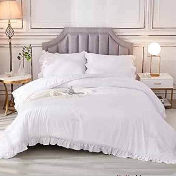 Other - Andency White Comforters Queen Size, 3 Pieces Solid Shabby Chic Farmhouse Beddin